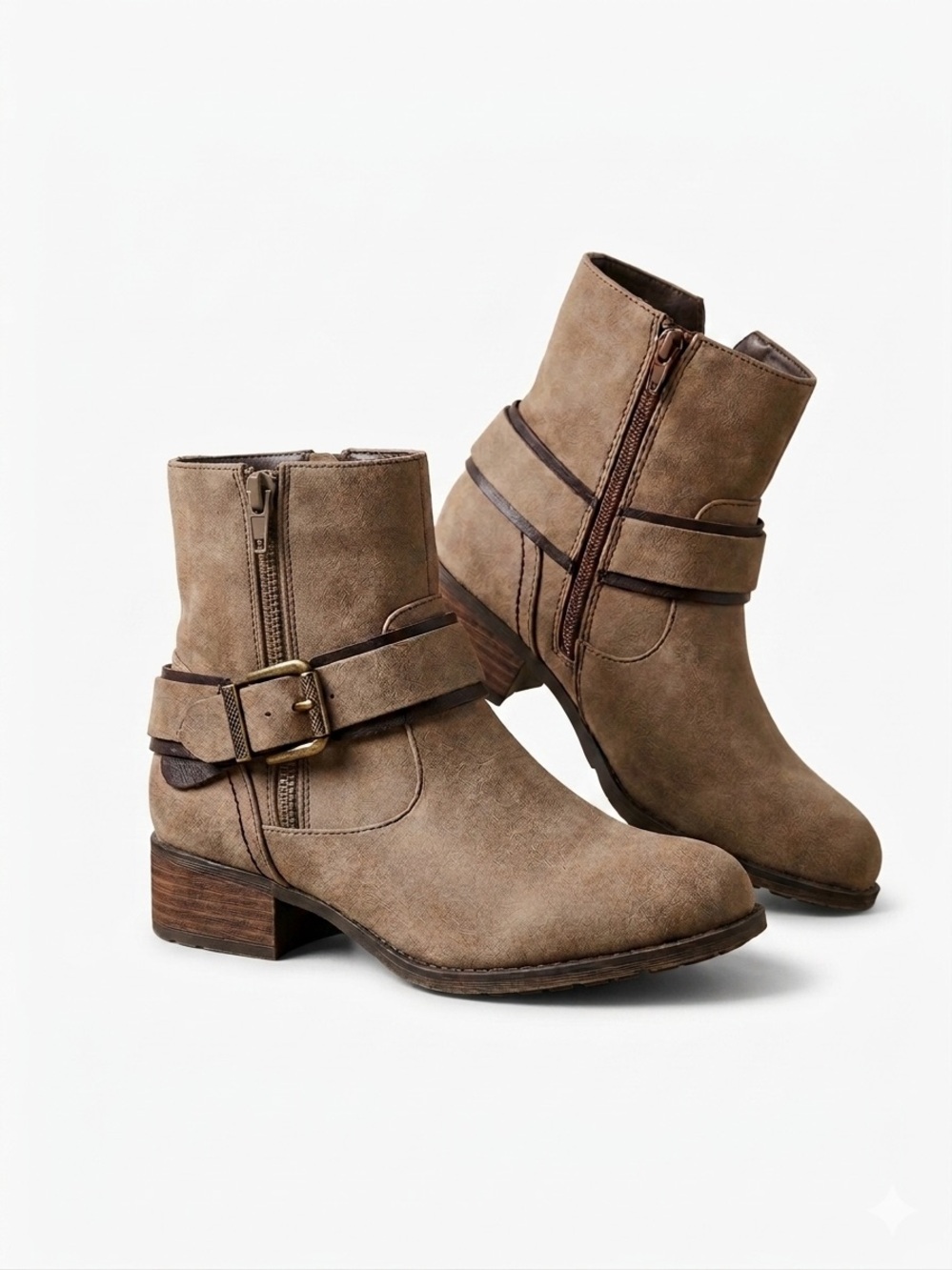 Pop NWOT Women’s Ankle Boots in Tan with Side Zip